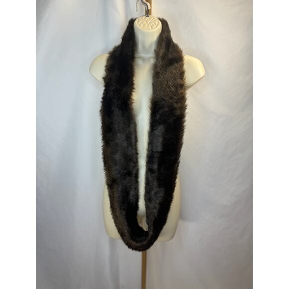 Sable Faux Fur Infinity Scarf – Dark Brown - Picture 5 of 8